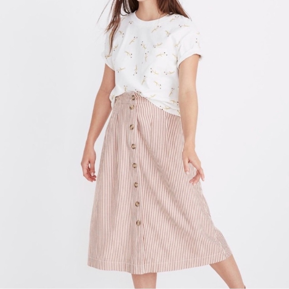 Madewell | Patio Button Linen Skirt; Size 6